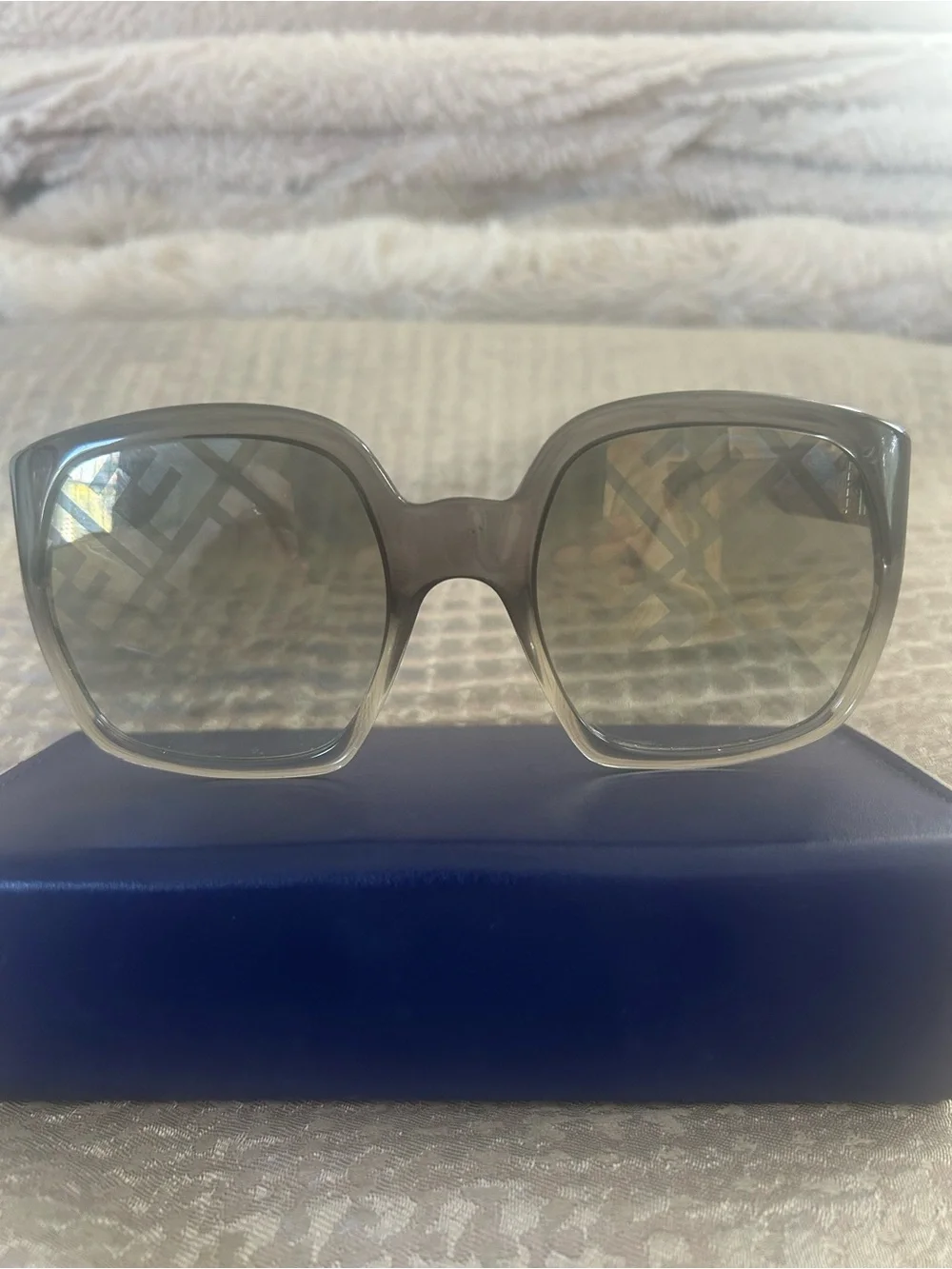 Gray Oversized Square Women's Sunglasses - Fendi